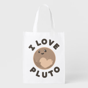 I Love Pluto Grocery Bag
