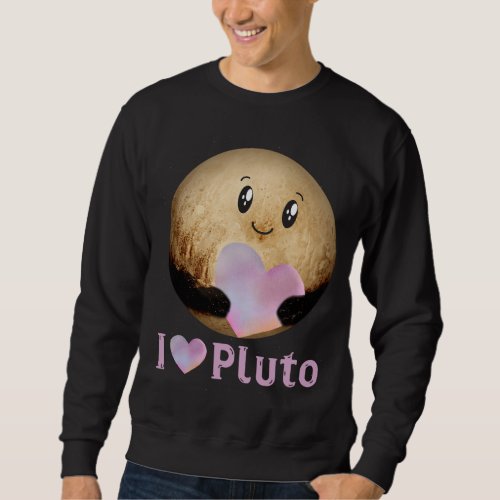 I Love Pluto Heart Cute Planet Space Science Astro Sweatshirt