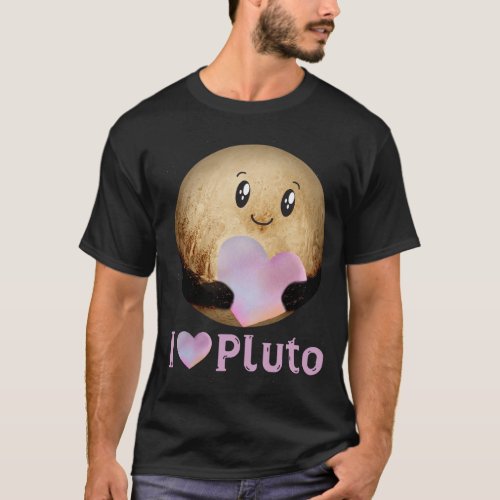 I Love Pluto Heart Cute Planet Space Science Astro T_Shirt