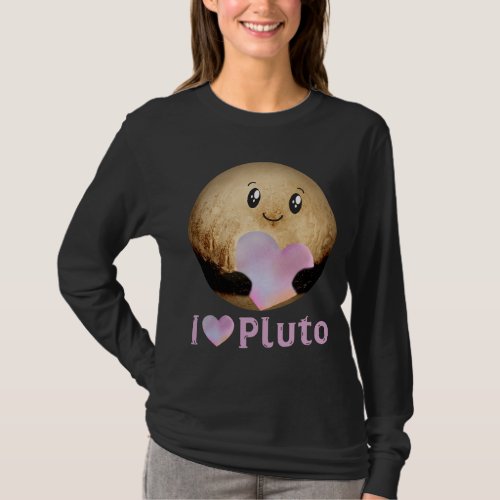 I Love Pluto Heart Cute Planet Space Science Astro T_Shirt