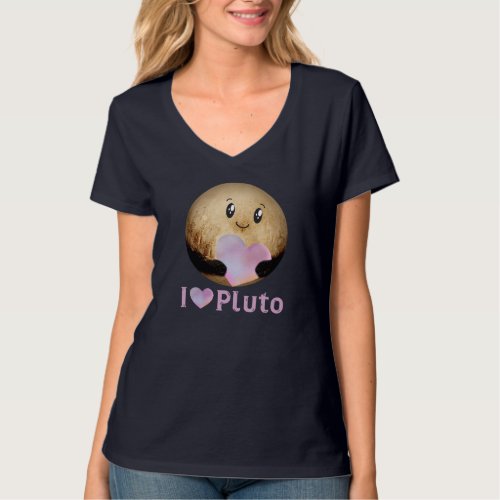 I Love Pluto Heart Cute Planet Space Science Astro T_Shirt