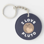 I Love Pluto Keychain at Zazzle