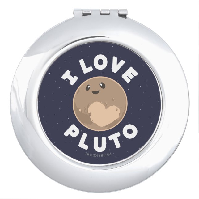 I Love Pluto Makeup Mirror (Front)