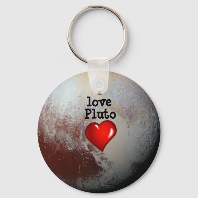 I love Pluto red heart Keychain (Front)