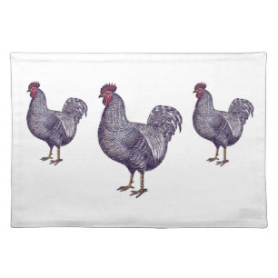I Love Plymouth Rock Chickens - Vintage Rooster Placemat
