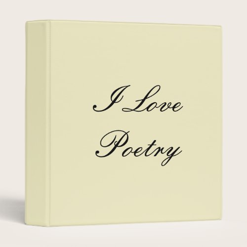 I Love Poetry Binder (Cream & Black)