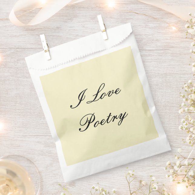 I Love Poetry Favor Bags (Cream & Black) (Clipped)