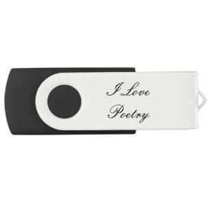 I Love Poetry USB Flash Drive (Cream & Black)
