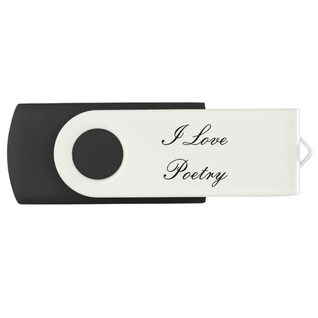 I Love Poetry USB Flash Drive (Cream & Black) (Front)