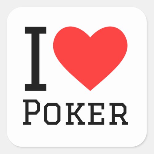 I love poker square sticker