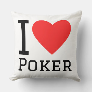 I love poker throw pillow