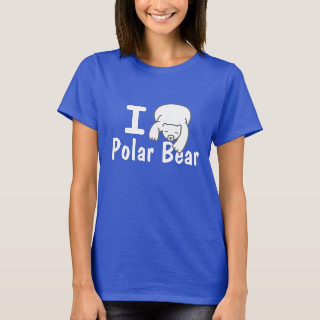 I Love Polar Bear Blue Shirt (Front)