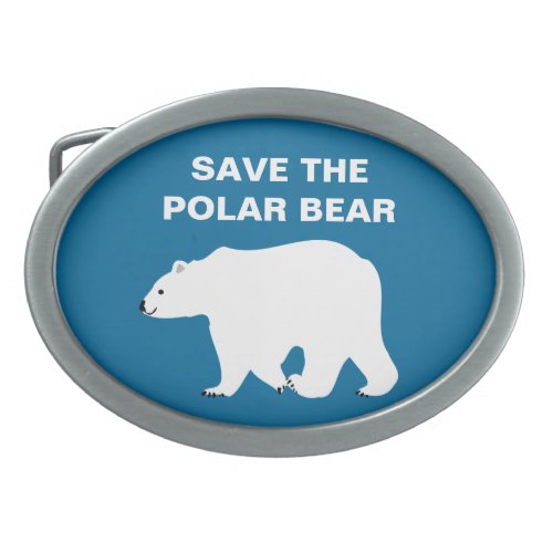 I Love Polar Bears _ Save the Polar Bear Oval Belt Buckle