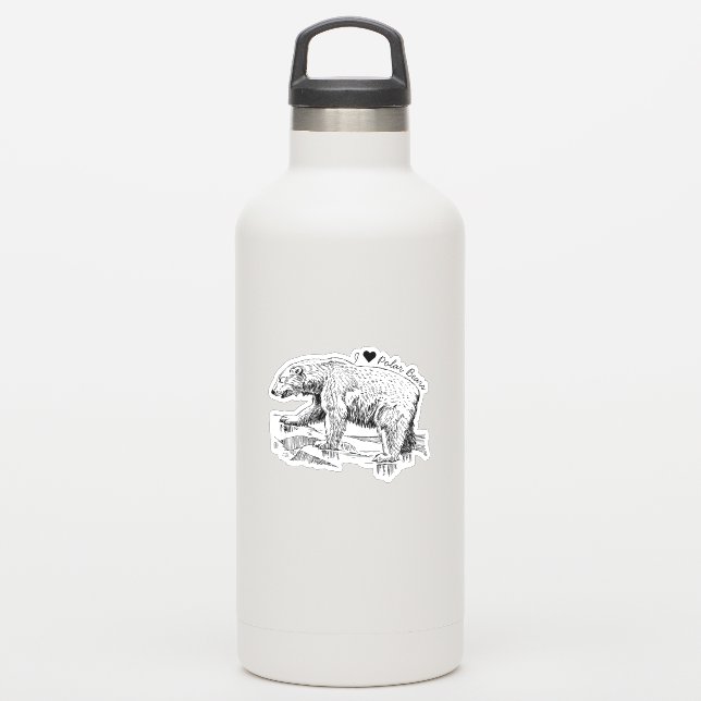 I Love Polar Bears Sticker (Waterbottle)