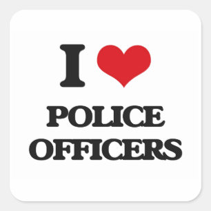 I love Police Officers Square Sticker