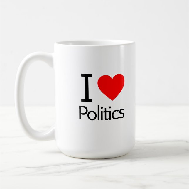 I Love Politics Coffee Mug (Left)