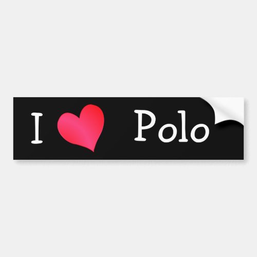 I Love Polo Bumper Sticker