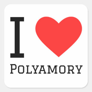 I love polyamory square sticker