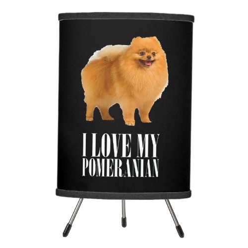 I Love Pomeranian Dog Gift Tripod Lamp