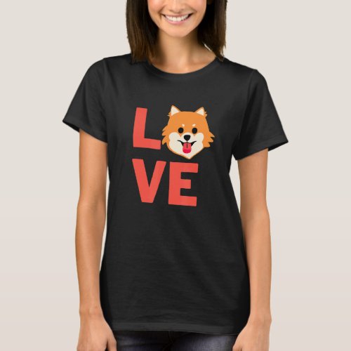 I Love Pomeranian Dog Puppy Pet Owner And Animal T_Shirt