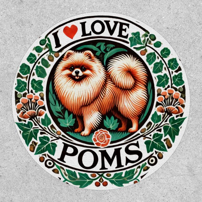 I Love Poms                                        Patch (Front)