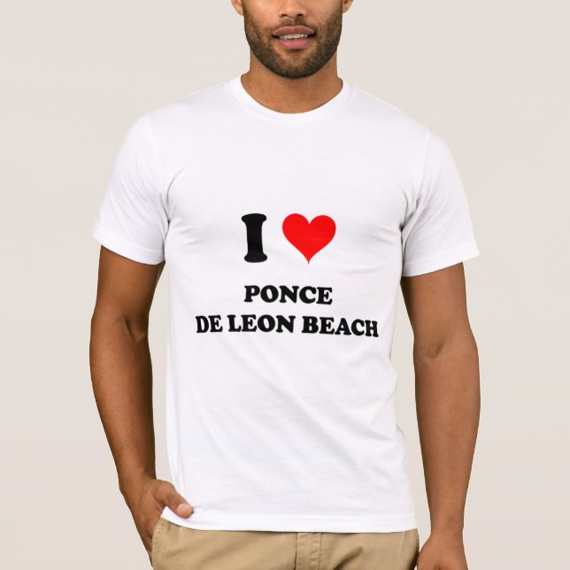 I Love Ponce De Leon Beach Florida T-Shirt (Front)