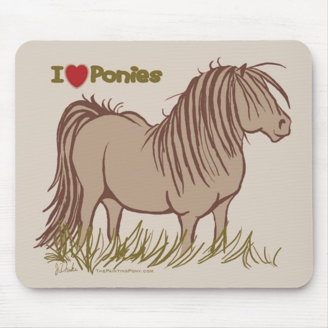 I Love Ponies Mouse Pad (Front)