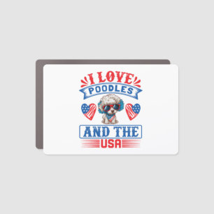 I love Poodles and the USA 01 Car Magnet
