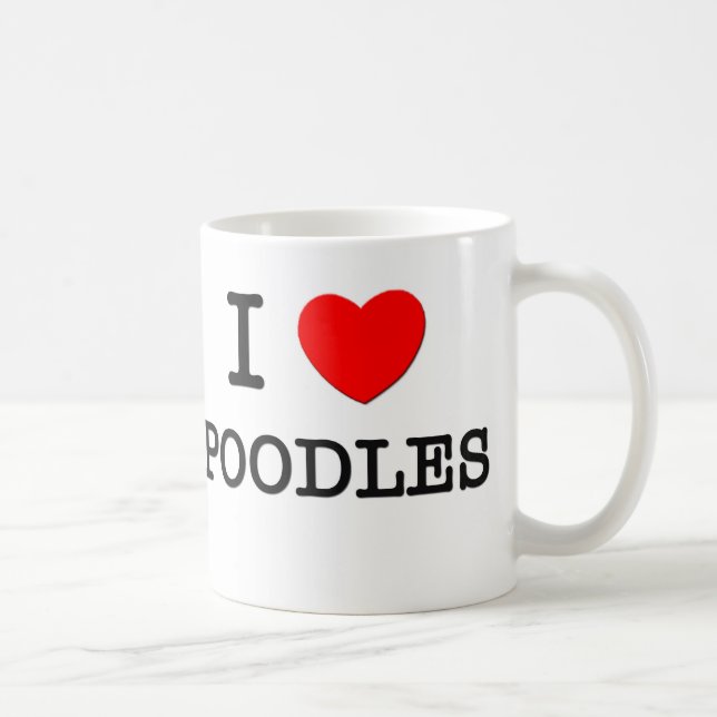 I Love Poodles Coffee Mug (Right)
