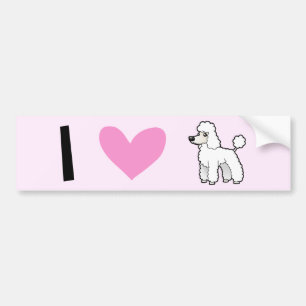 I Love Poodles (puppy cut) Bumper Sticker