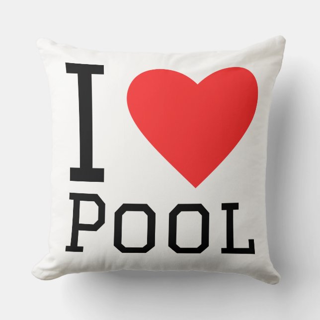 I love Pool Throw Pillow (Front)