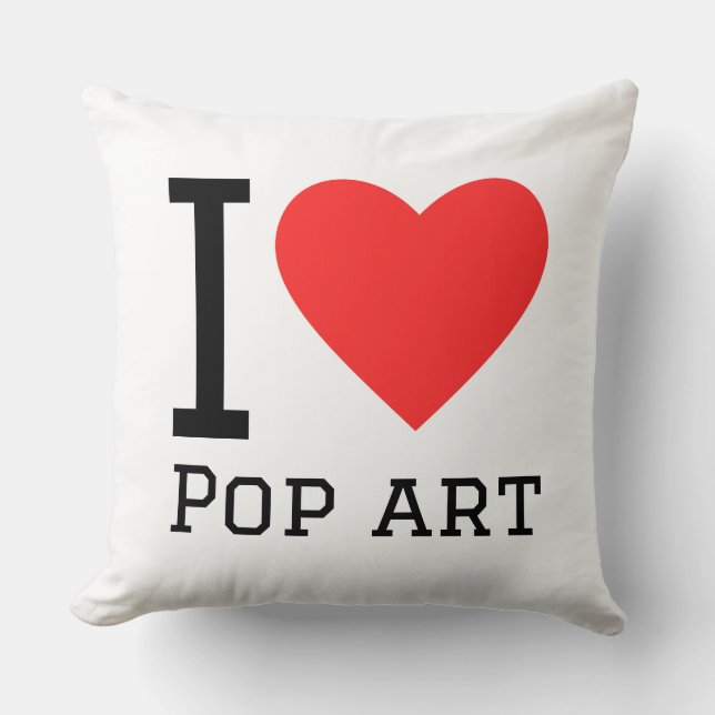 I love pop art throw pillow (Front)