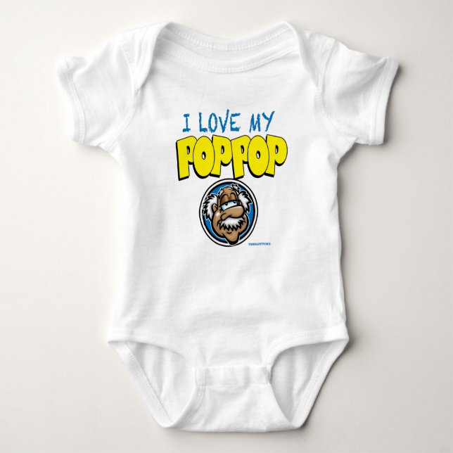 I Love Pop Pop Baby Bodysuit (Front)