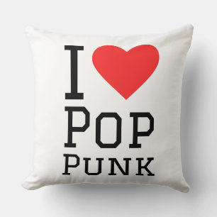 I love pop punk square sticker throw pillow