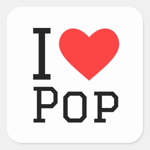 I love pop square sticker