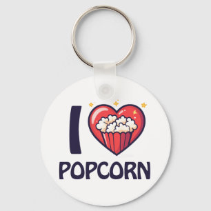 I love Popcorn Keychain