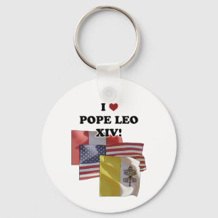 I Love Pope Leo XIV! (Version II) Keychain