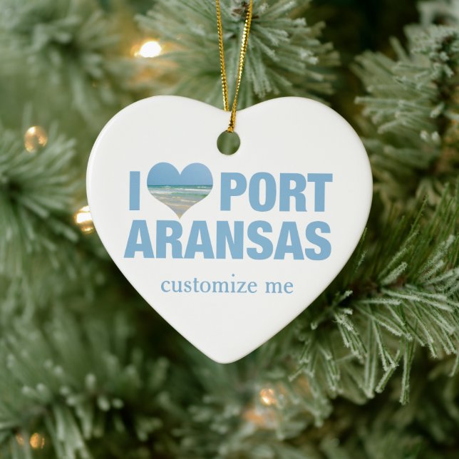 I Love Port Aransas Ceramic Ornament (Tree)