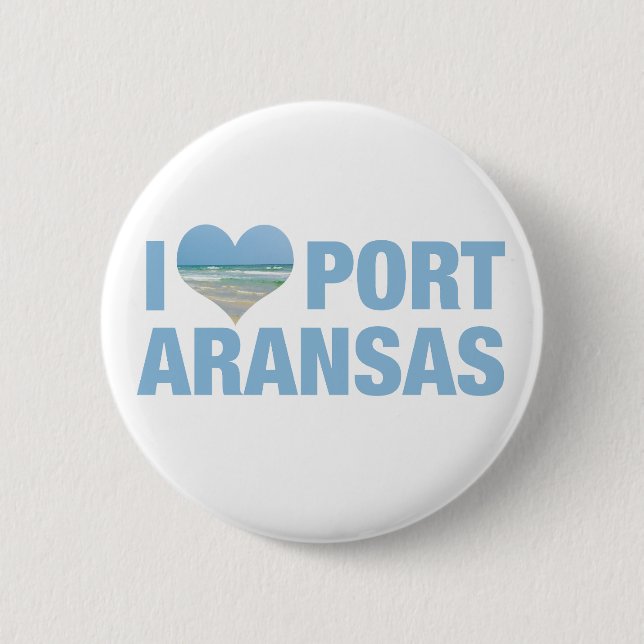 I Love Port Aransas Cute Texas Beach Button (Front)