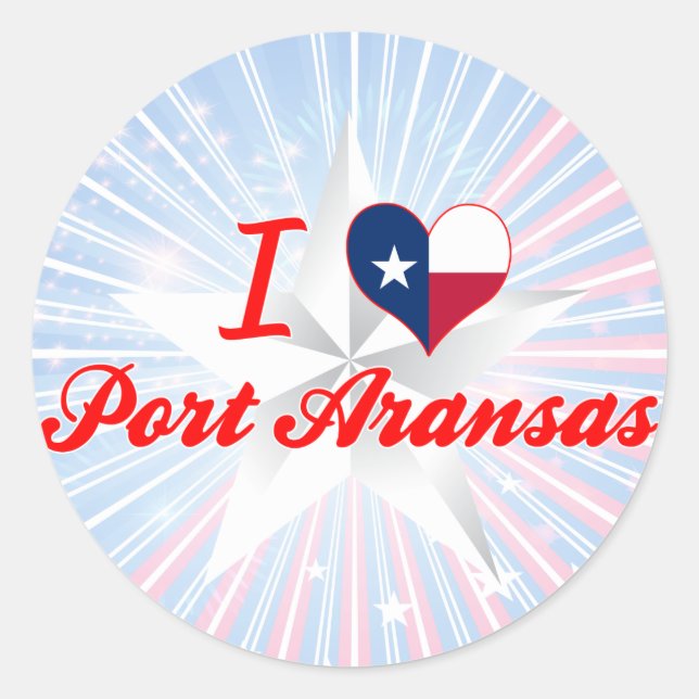 I Love Port Aransas, Texas Classic Round Sticker (Front)