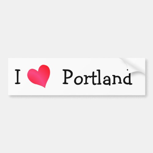 I Love Portland Bumper Sticker