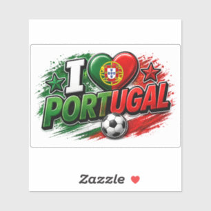 I LOVE PORTUGAL Fan Portuguese Pride Foot Sticker