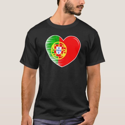 I Love Portugal My Homeland My Country Heart Po T_Shirt