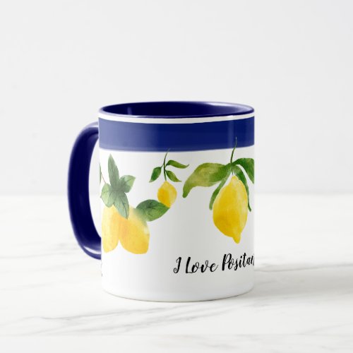 I Love Positano Mug Lemons Tile Amalfi Coast