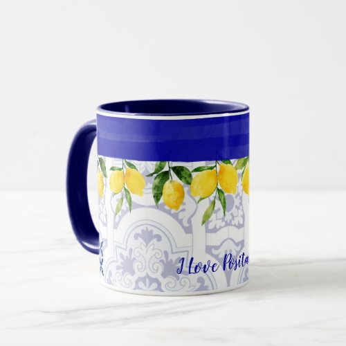 I Love Positano Mug Lemons Tile Amalfi Coast 2