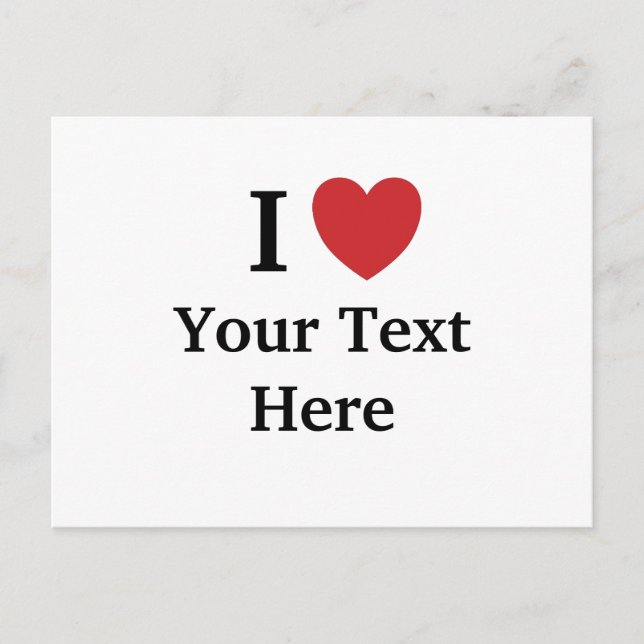I Love Postcards Template - Add Text (Front)