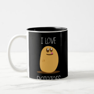 I Love Potatoes Design for Potato Fans Two-Tone Coffee Mug
