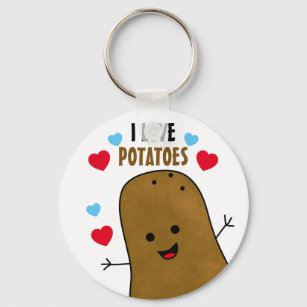 I Love Potatoes  Keychain