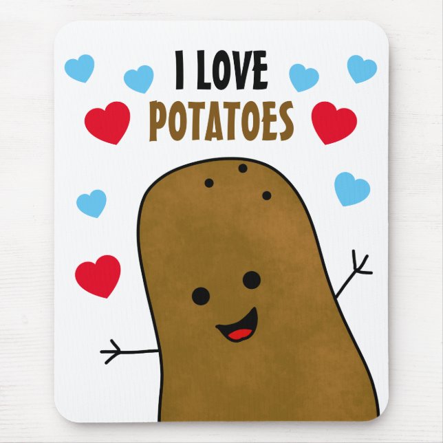 I Love Potatoes Mouse Pad (Front)