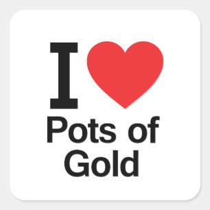 I Love Pots of Gold Square Sticker